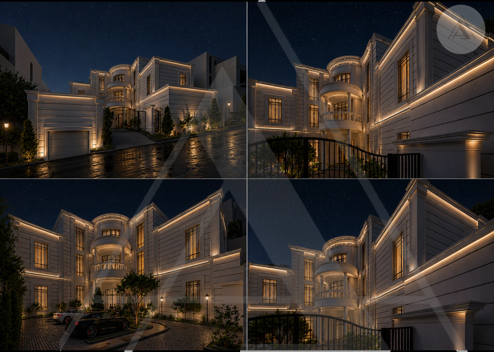 Al Janoub Villa night exterior views