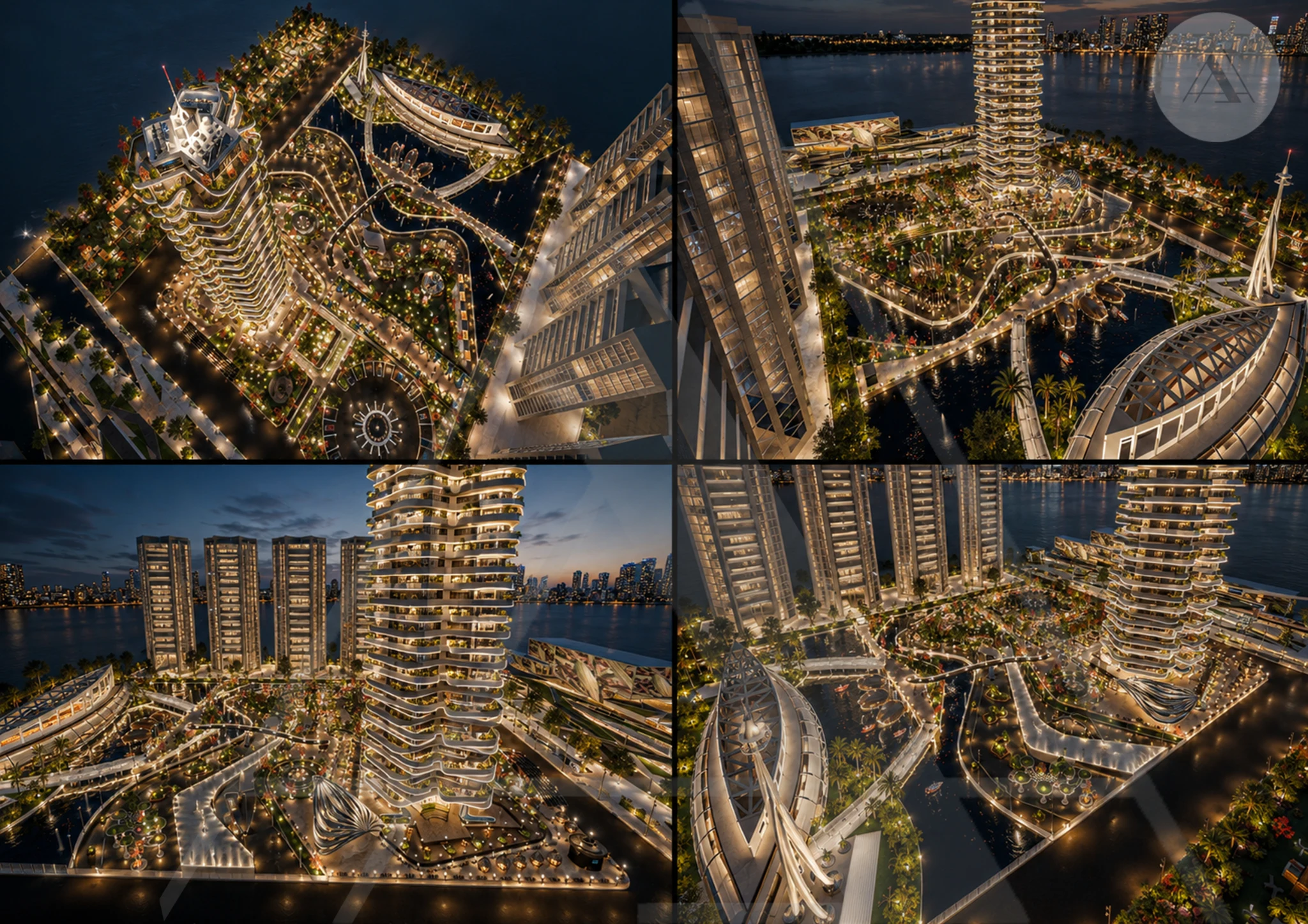 Offices Tower aerial views