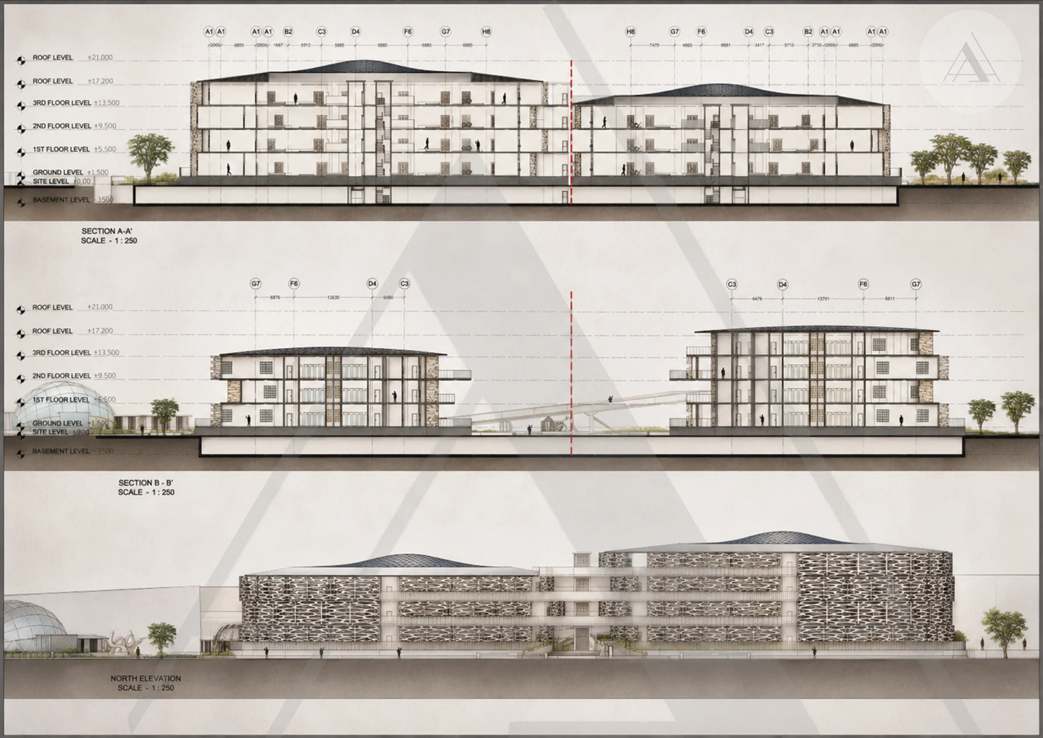 The Resilient City sections and elevation