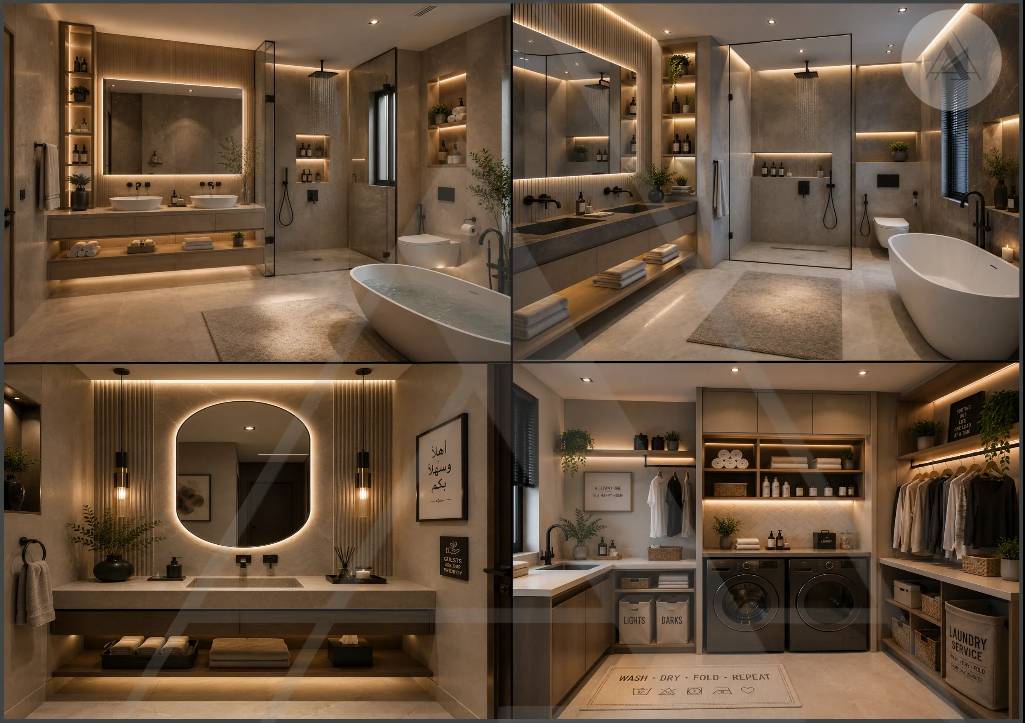 Serenity Villa bathrooms and laundry